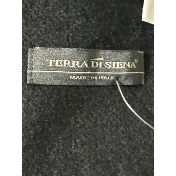 Terra Di Siena Grey and Black Shawl Open Front Wrap with Fringe One Size - Picture 6 of 7